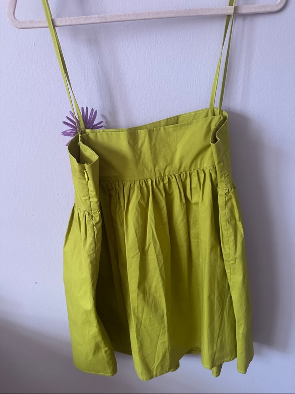 Lime Green Spaghetti Strap Summer Dress - Picture 3 of 4